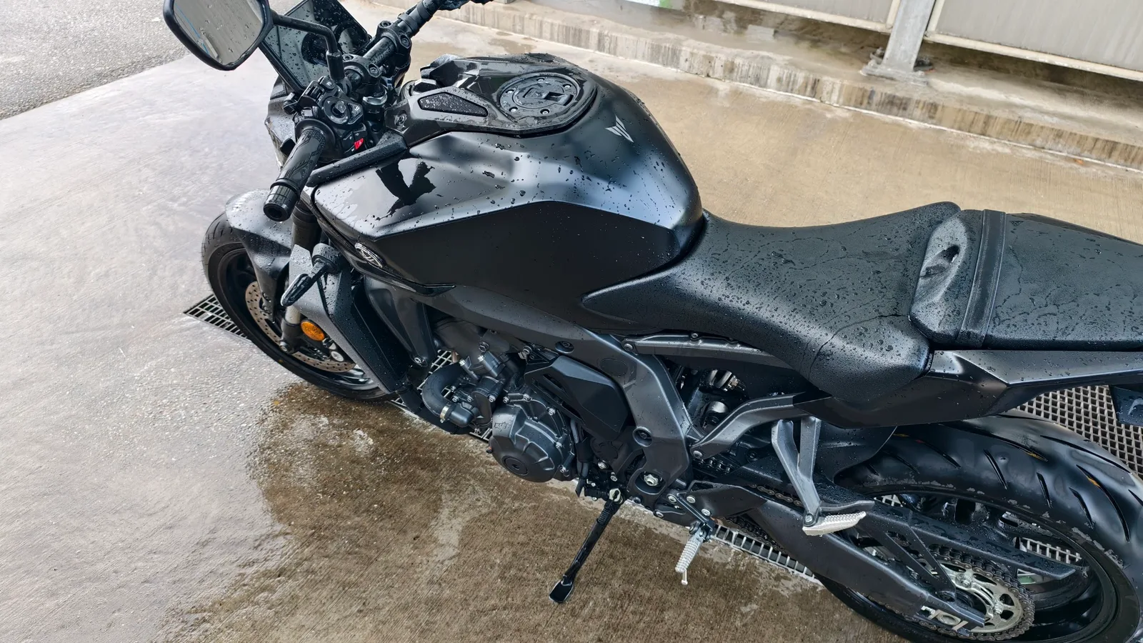 Detail eines gereinigten Motorrads